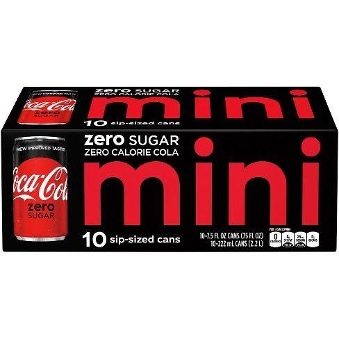 Coke Zero Logo - Coca Cola Zero Sugar 7.5 Fl Oz Mini Cans