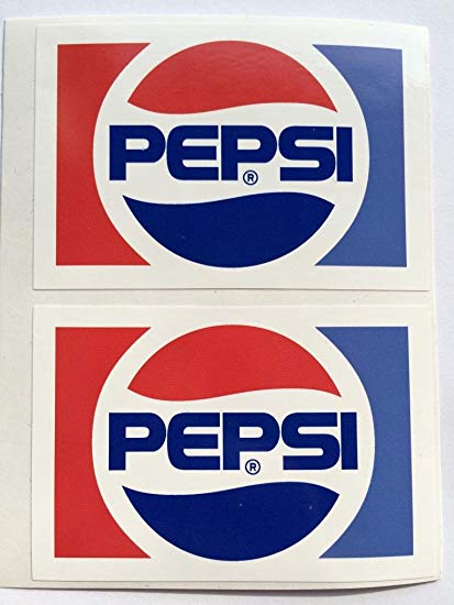 Old Pepsi Logo - 2 Vintage Pepsi Logo Die Cut Decals