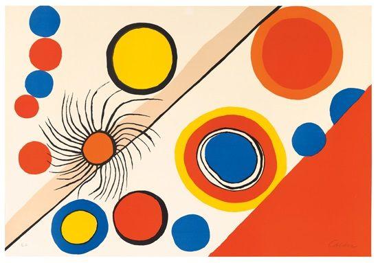 Red Triangle with Circle Logo - Composition with circles and red triangle by Alexander Calder on artnet