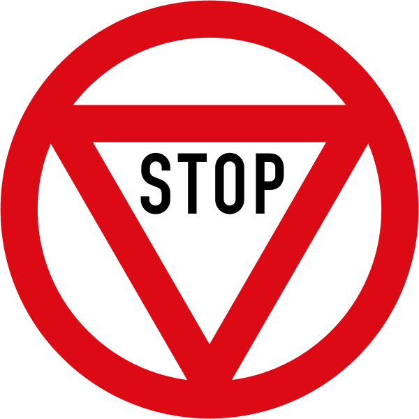 Red Triangle with Circle Logo - Are stop signs red in every country?