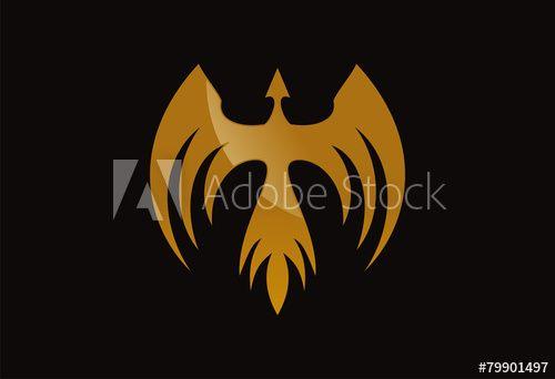Gold Bird Logo - Gold bird logo vector wings silhouette this stock vector