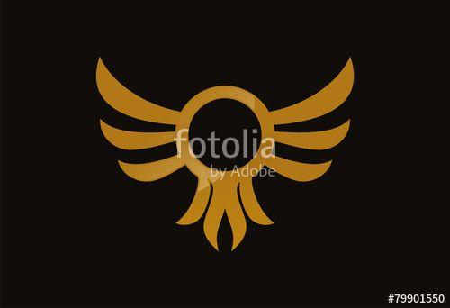 Gold Bird Logo - Gold bird logo vector wings silhouette