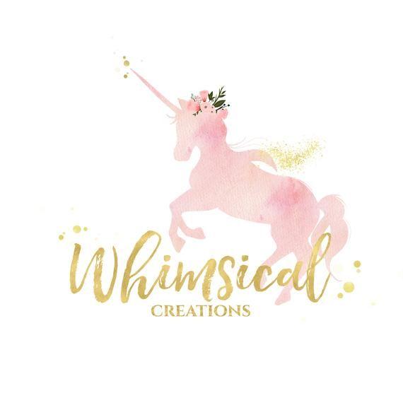 Unicorn Logo - premade unicorn logo design watercolor pink magical children | Etsy