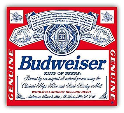 Budweiser Logo - Budweiser Genuine Beer Logo Car Bumper Sticker Decal 13
