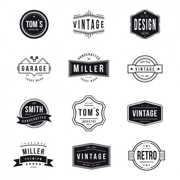 Vintage Black and White Logo - Vintage logos collection Vector | Free Download