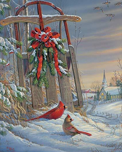 Red and Green with a Red Bird On It Logo - Amazon.com: Springbok Puzzles - Winter Red Birds - 1000 Piece Jigsaw ...