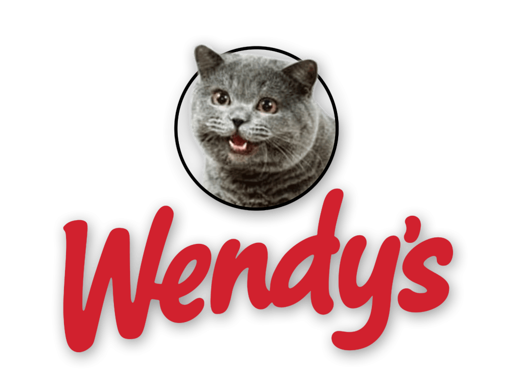 Famous Cat Logo - Wendy's logo with Cheezburger cat | Logos | Logos, Cat logo, Wendys logo