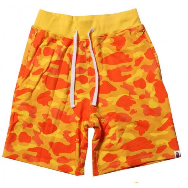 Orange BAPE Camo Logo - A Bathing Ape Bape Camo Orange Sun Shorts (Orange/Yellow)