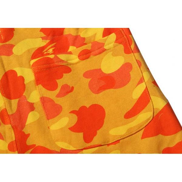 Orange BAPE Camo Logo - A Bathing Ape Bape Camo Orange Sun Shorts (Orange Yellow)