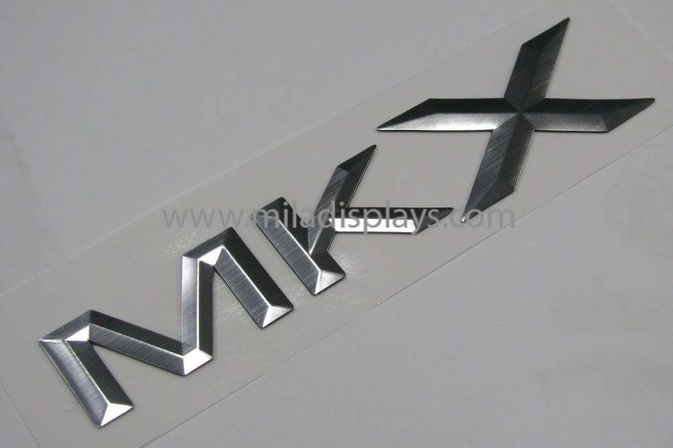 Silver Automotive Company Logo - Letters, Logos, Plastic, Metal, Custom, Chrome Plated, 3 D, Raised