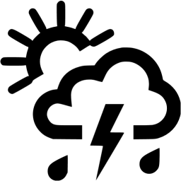 Black Weather Logo - Black chance of storm icon - Free black weather icons