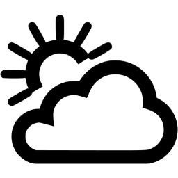 Black Weather Logo - Black partly cloudy day icon - Free black weather icons