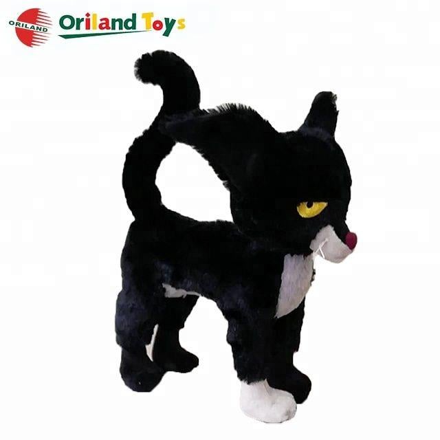 Famous Cat Logo - famous logo branded realistic toy soft stuffed plush black cat doll
