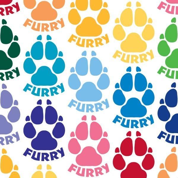 Furry Paw Logo - Furry Paw Print Vinyl Decal