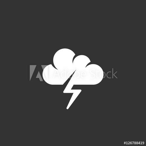 Black Weather Logo - Storm logo on black background. Weather vector icon this stock