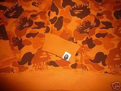 Orange BAPE Camo Logo - bape fire camo orange sweater L icecream ape | #54917818