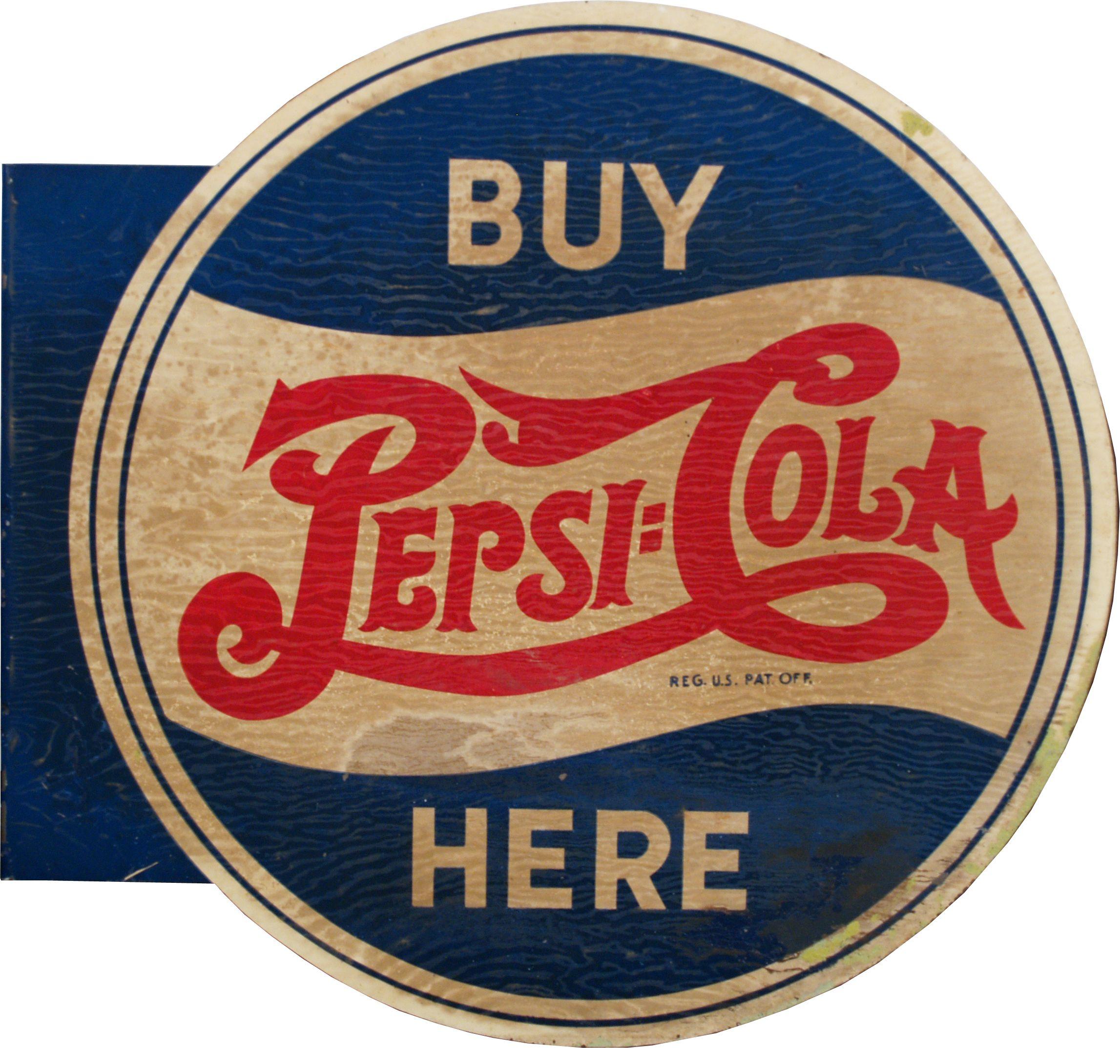 Vintage Pepsi Logo - Vintage Pepsi Logo. VCA. Vintage \Buy Pepsi Cola Here\ Double