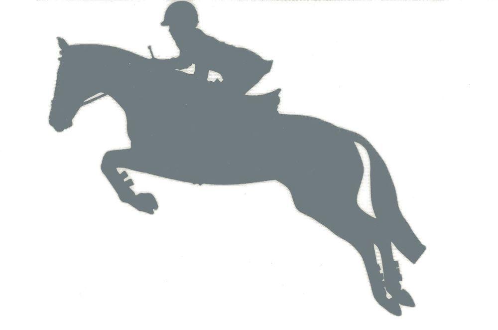 Equestrian Jumping Horse Logo - SM Silver Hunter Jumper Decal Jumping Horse Equine English - Clip ...