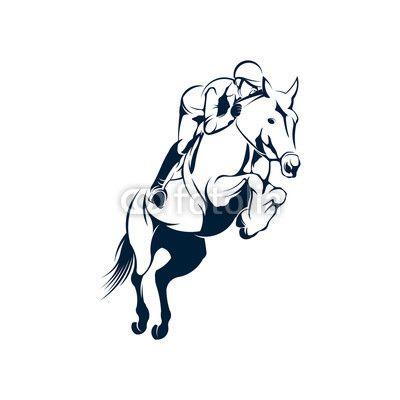 Equestrian Jumping Horse Logo - Jockey logo designs vector, Jumping Horse logo template, Horse