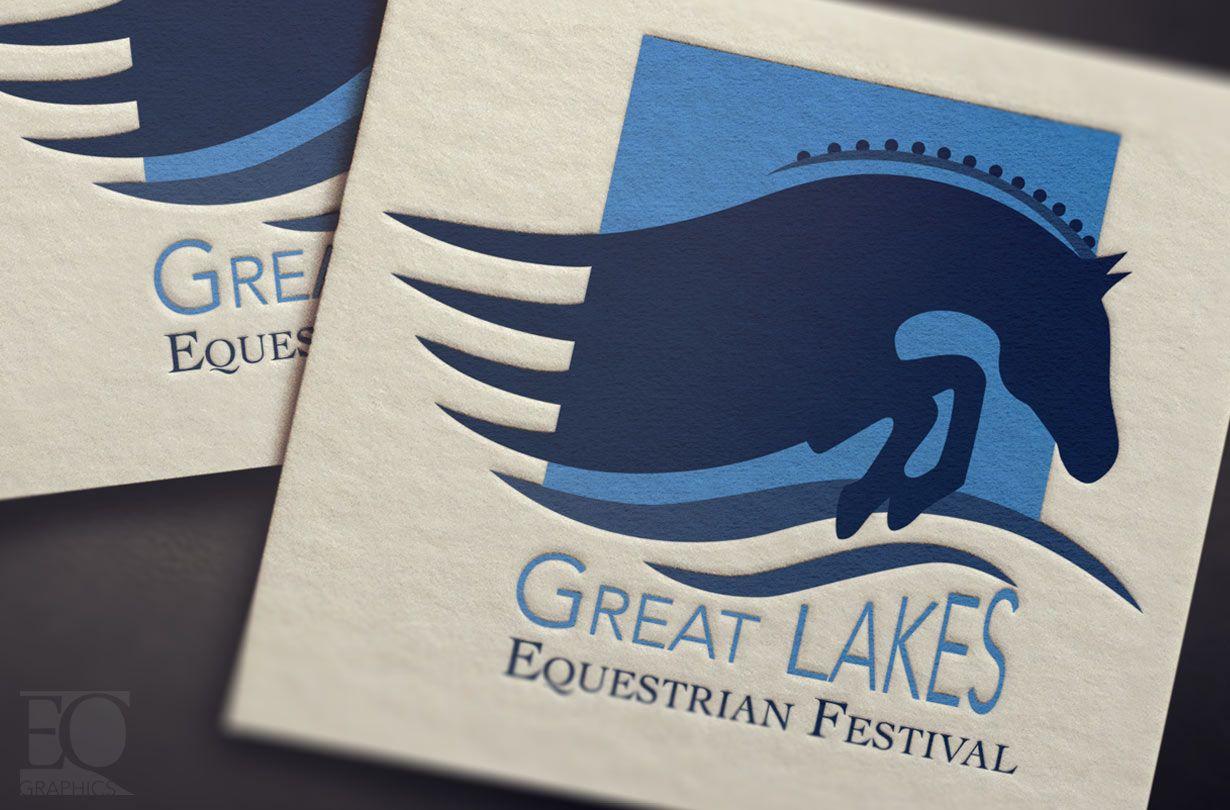 Equestrian Jumping Horse Logo - Custom Jumping Horse Logo Design for Great Lakes Equestrian Festival