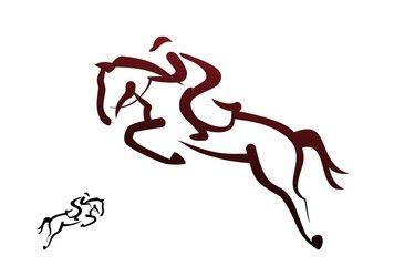 Equestrian Jumping Horse Logo - Jumping Horse Outline photos, royalty-free images, graphics, vectors ...