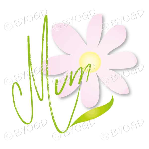 Pink Daisy Logo - Mum on Pale Pink Daisy ⋆ Be Your Own Graphic Designer