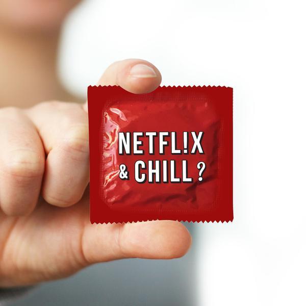 Xhill and Netflix Logo - Netflix and Chill Condom – Funny Condoms