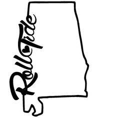 Outlined Black and White Alabama Logo - Font Alabama A for silhouette. Alabama Outline clip art