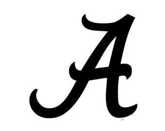 Outlined Black and White Alabama Logo - Alabama svg | Etsy