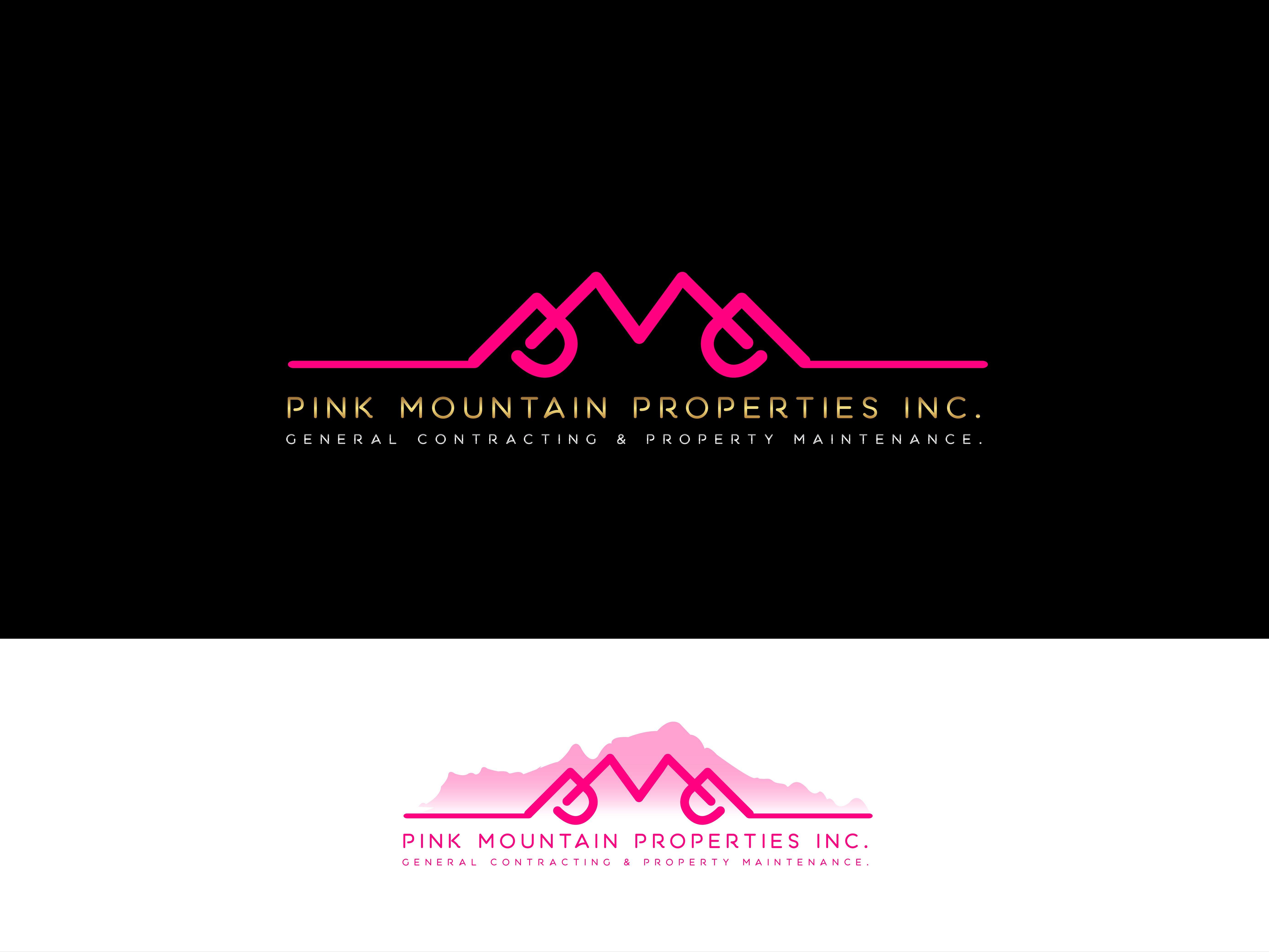Pink Mountain Logo - Logo and Business Card Design. 'Pink Mountain Properties Inc