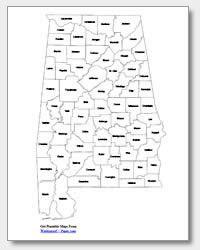 Outlined Black and White Alabama Logo - Printable Alabama Maps. State Outline, County, Cities