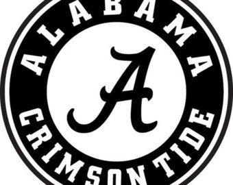 Outlined Black and White Alabama Logo - Alabama Logo Stencil Group with items