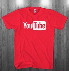 YouTube Broadcast Logo - YouTube logo T-shirt You Tube broadcast youtuber Red Shirts Adult ...