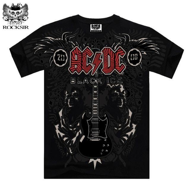 AC DC Logo - Rocksir Men's T shirt AC DC logo Rock Band t shirts for Men 6 ...