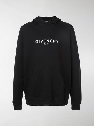 Givenchy Paris Logo - Givenchy black Cotton Paris logo vintage hoodie. Stefaniamode.com