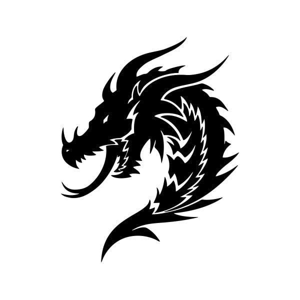 Easy Dragon Logo - Simple color vinyl Dragon Head | Stickers Factory
