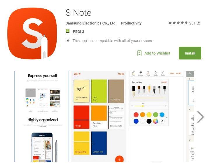 Note App Logo - Samsung's S Note app is now in the Play Store - Android Authority