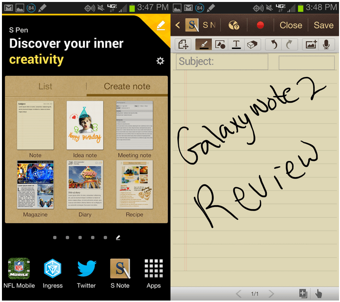 S Note App Logo - Featured Review: The Samsung Galaxy Note The Quad Core Beast