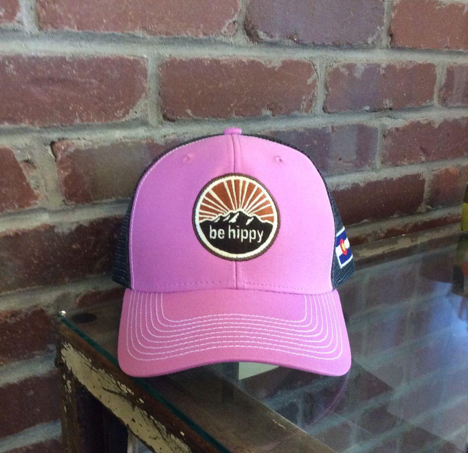 Pink Mountain Logo - NEW be hippy Cap - Mountain Logo - PINK/GRAY | Plum Consignment