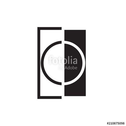 Square Letter a Logo - Square with Circle logo line art vector design, square with CD