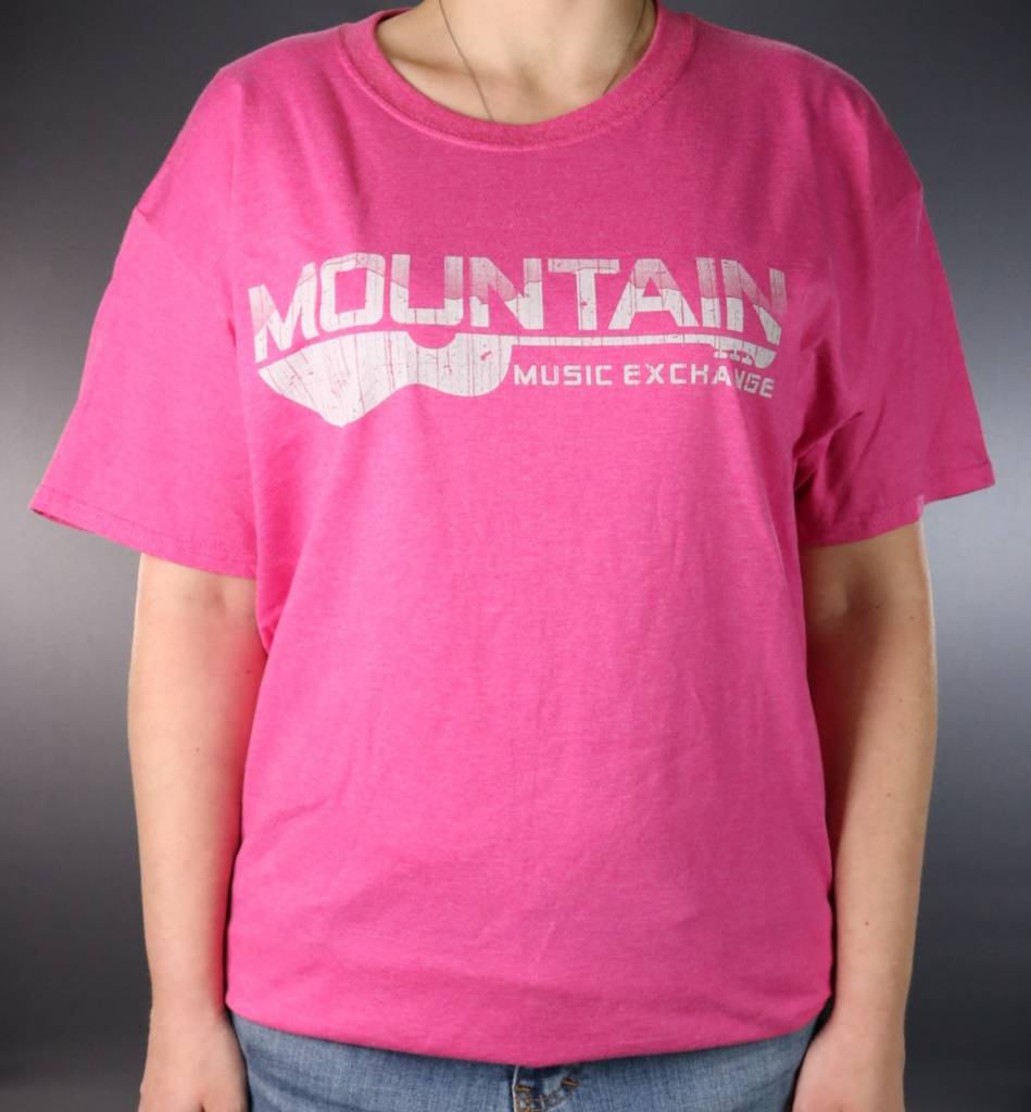 Pink Mountain Logo - MME Worn Logo T Shirt Retro Heather Pink Large Music Exchange