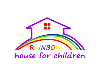 Rainbow House Logo - Rainbow house for children logo design