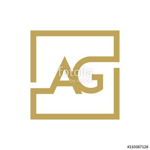 Square Letter a Logo - AG Letter Logo Line Square Stock Image And Royalty Free Vector