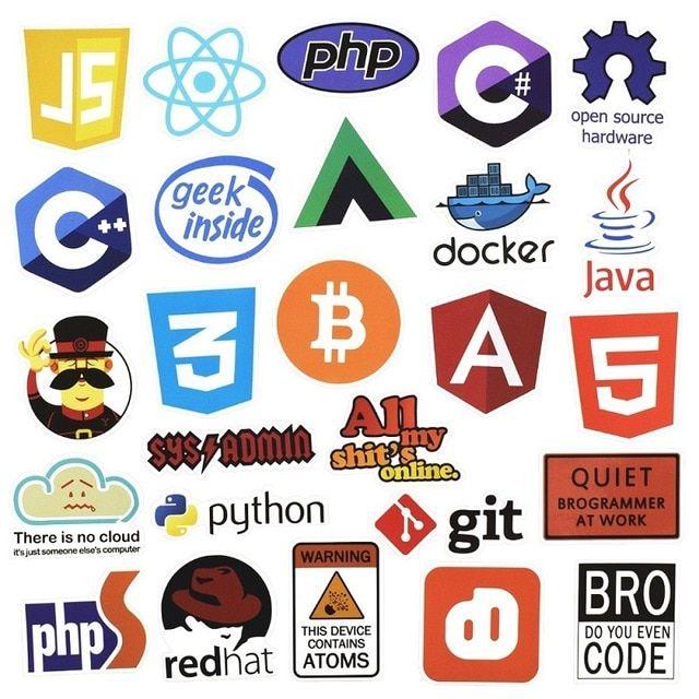 Computer App Logo - programmer stickers 50Pcs Internet Java JS Php Html Visual Studio