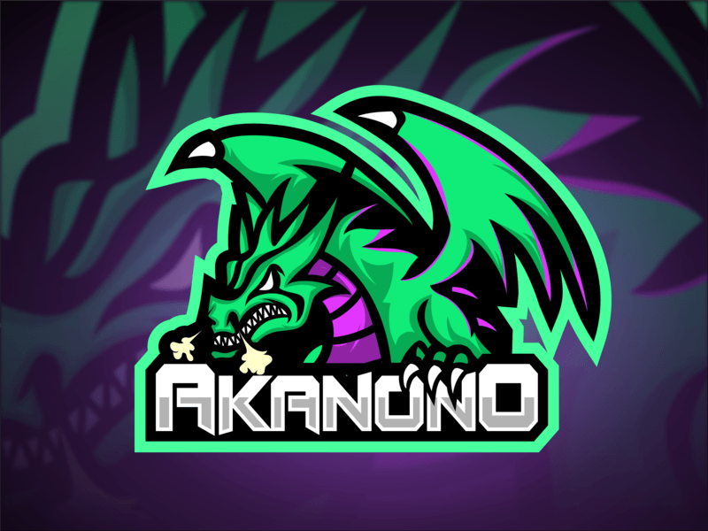 Purple and Green eSports Logo - Akanono Esports Logo
