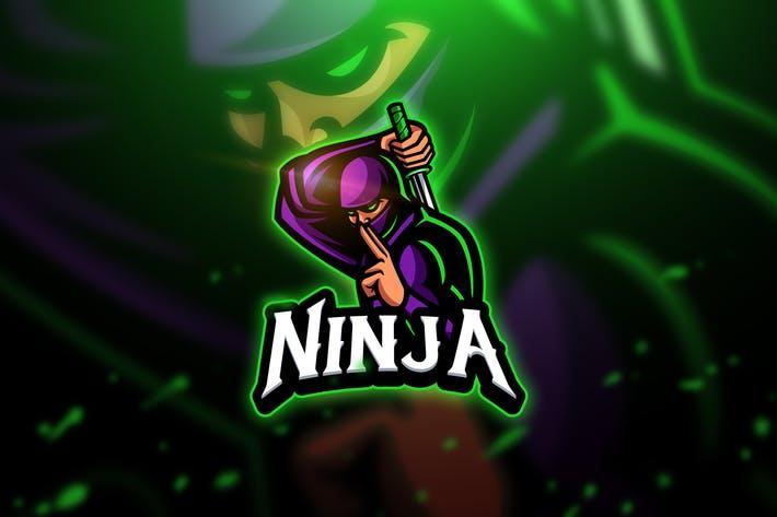 Purple and Green eSports Logo - Ninja 3 - Mascot & Esport Logo by aqrstudio on Envato Elements