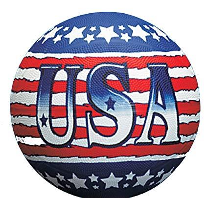 Red White and Blue Basketball Logo - Amazon.com : USA Theme Patriotic Red, White & Blue Regulation Size ...