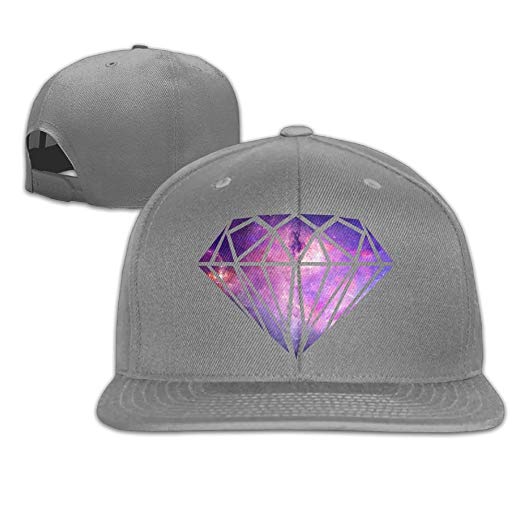 Galaxy Diamond Logo - WilliamKL Galaxy Diamond Logo Flat Bill Snapback Adjustable Sun Hat ...