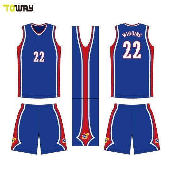 Red White and Blue Basketball Logo - China Custom Red White Blue Color Dri Fit Basketball Jersey