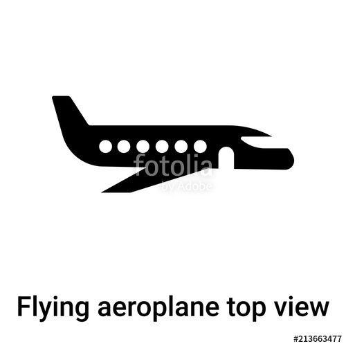 Best Known for Its Airplanes Logo - Flying aeroplane top view icon vector sign and symbol isolated on ...